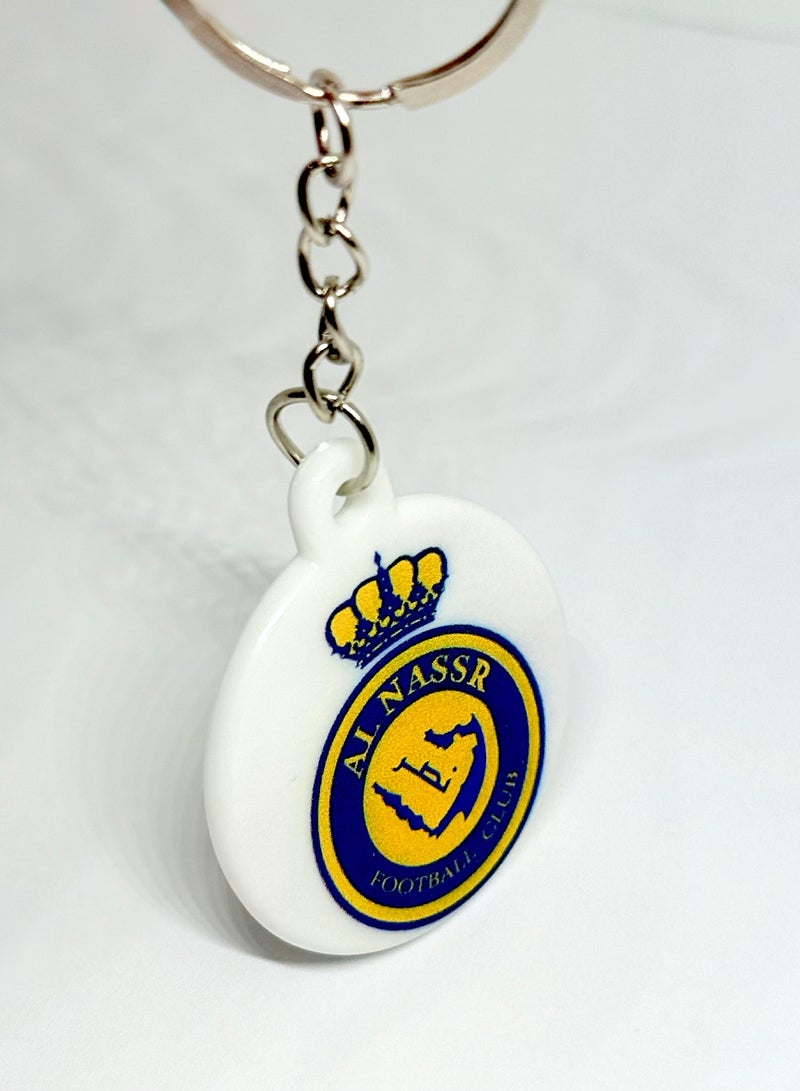 Al-Nassr Club keychain, Al-Nassr Club keychain for boys, Al-Nassr logo keychain, keychain for adults and children, keychain, wallet and bag charm, keychain pendant that fits the car, wallet and bag, Al-Nassr Club logo keychain that makes a great gift. - Image 2