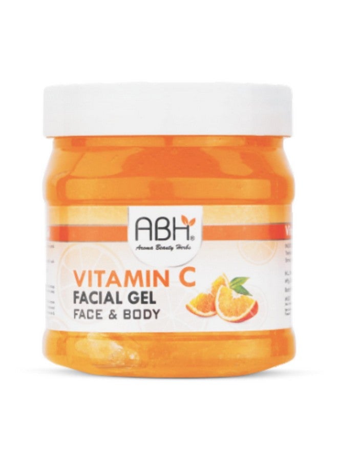 ABH Vitamin C Facial Gel for Face & Body - Brightening & Hydrating Gel with Natural Orange Extracts - Fades Dark Spots, Evens Skin Tone - Suitable for All Skin Types - 500g
