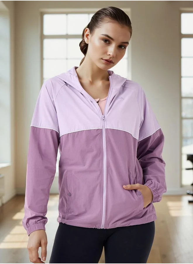 كابا Kappa Colourblock Zip Though Hoodie with Pockets