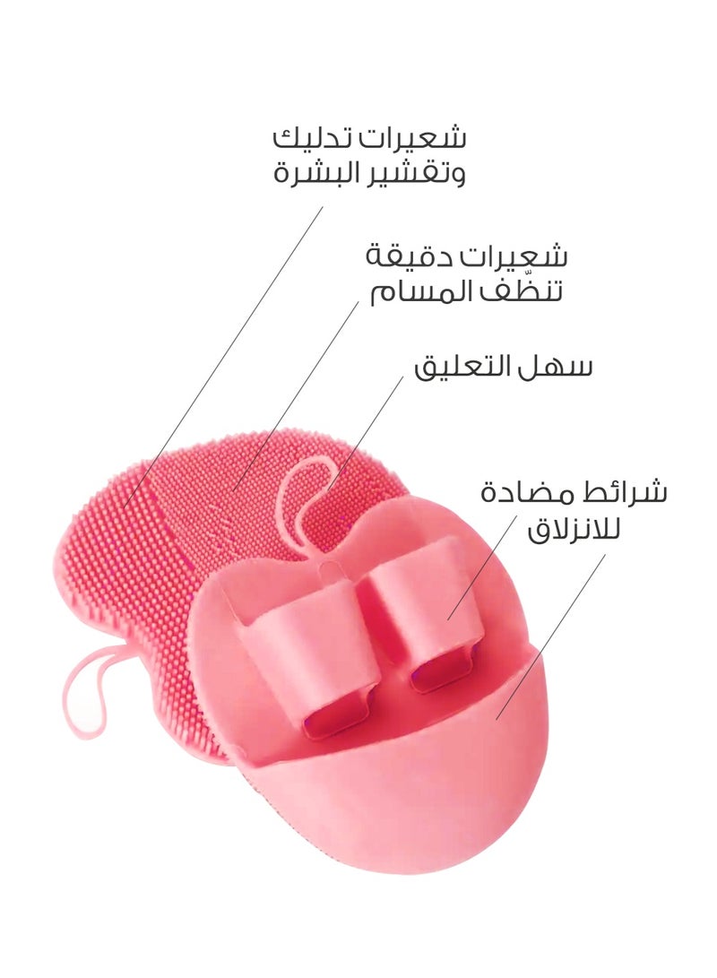 ميلا فرشاة صغيرة لتنظيف وتقشير الوجه من السيليكون - وردي - Image 2