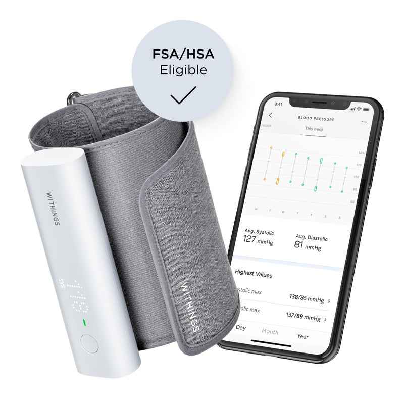 Withings BPM Connect - Digital Blood Pressure Cuff & Heart Rate Monitor - Blood Pressure Machine Arm Cuff, FDA Cleared, FSA/HSA Eligible, IOS & Android - Image 2