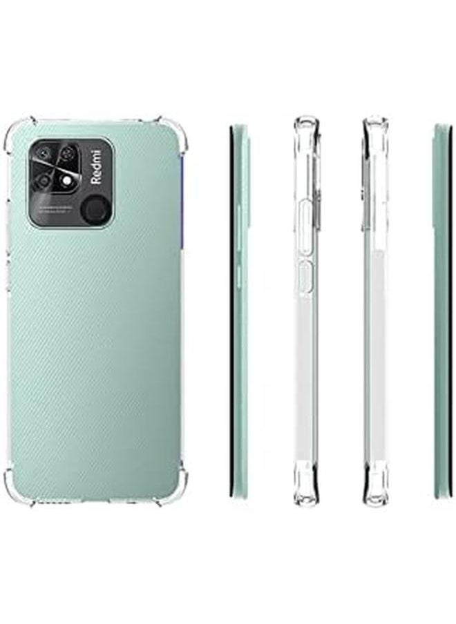 1 Plus 2 Case For Xiaomi Redmi 10C With Tempered Glass Screen Protector 2 Pcs Soft Clear Shockproof Case Cover For Xiaomi Redmi 10C Xiaomi Redmi 10C Clear
