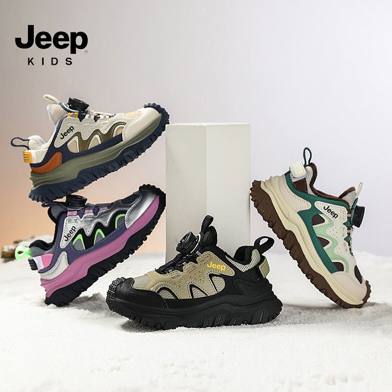 Jeep Girls Sneaker Winter Fleece-Lined Two Cotton Shoes Girls Shoes Leather Knob Children'S Shoes - Image 4
