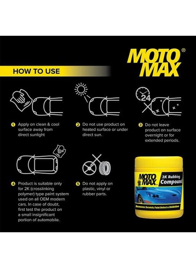 Motomax 2K Rubbing Compound 200G, Pack Of 2 | Removes Minor Scratches, Swirl Marks, Paint Defect And Oxidization From Metal Surfaces On Cars, Bike - Image 3