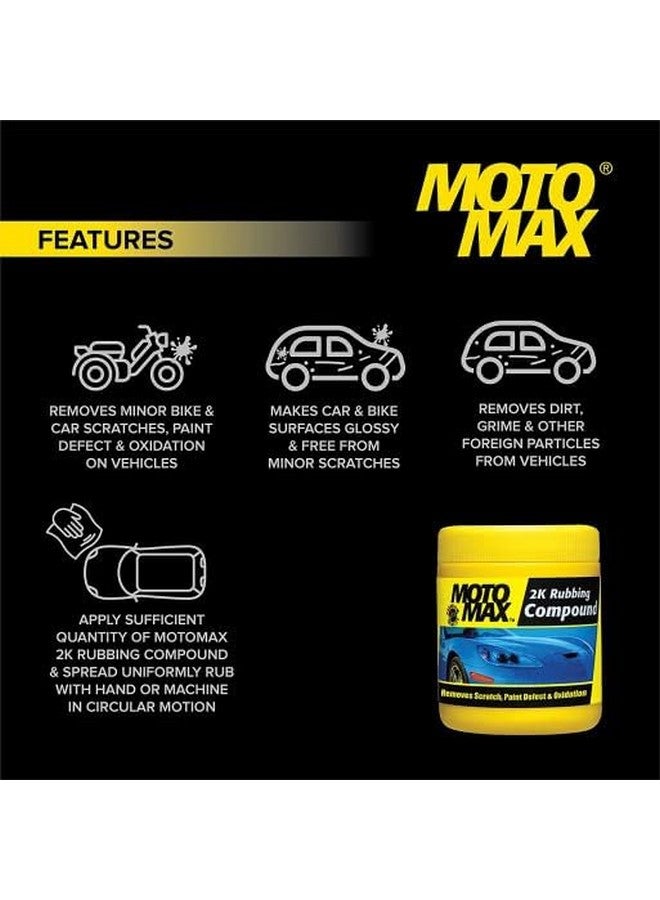 Motomax 2K Rubbing Compound 200G, Pack Of 2 | Removes Minor Scratches, Swirl Marks, Paint Defect And Oxidization From Metal Surfaces On Cars, Bike - Image 2