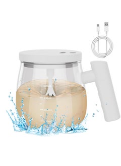 SYOSI Electric Mixing Mug, Type C Rechargeable Waterproof Self Stirring Coffee Mug with Lid and Handle, Electric High Speed Stirring Cup with Detachable Stirring Rod for Home Office Coffee Milk - 13.5oz  - Image 1