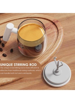 SYOSI Electric Mixing Mug, Type C Rechargeable Waterproof Self Stirring Coffee Mug with Lid and Handle, Electric High Speed Stirring Cup with Detachable Stirring Rod for Home Office Coffee Milk - 13.5oz  - Image 4