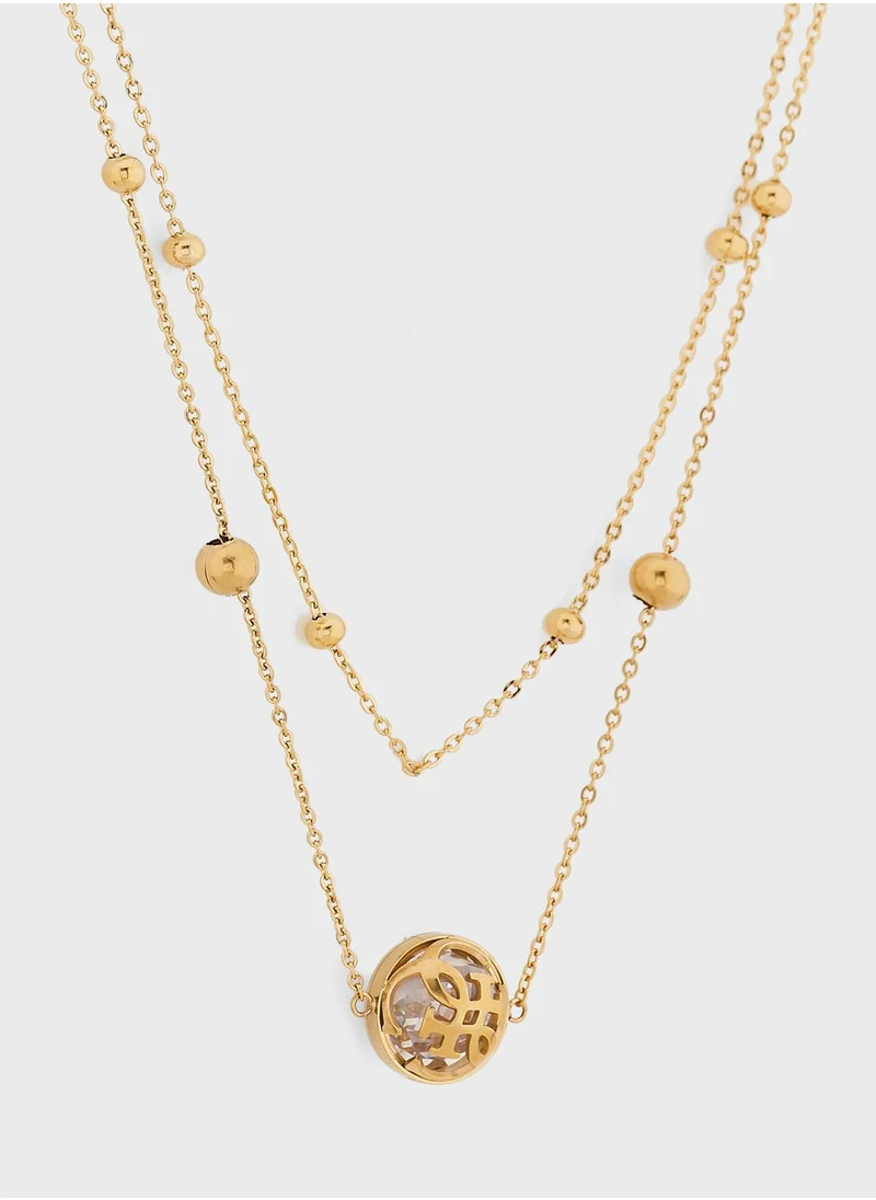 GUESS Logo Boule Layered Necklace