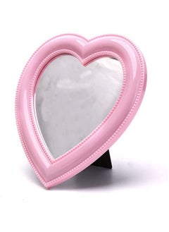 BinaryABC Heart Makeup Mirror Cosmetic Mirror Wall Desktop Small Mirror Bedroom Mirror (Light Pink) 