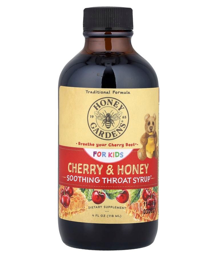For Kids Soothing Throat Syrup Cherry & Honey  4 fl oz (118 ml)