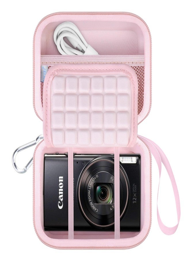 Lacdo Camera Carrying Case for Canon PowerShot ELPH 360/200/185/180/190/350, Sony Cyber-Shot DSC-W830/WX350/WX500/W810/W800 Digital Camera, Hard EVA Protective Storage Trave Bag, Pink - Image 1