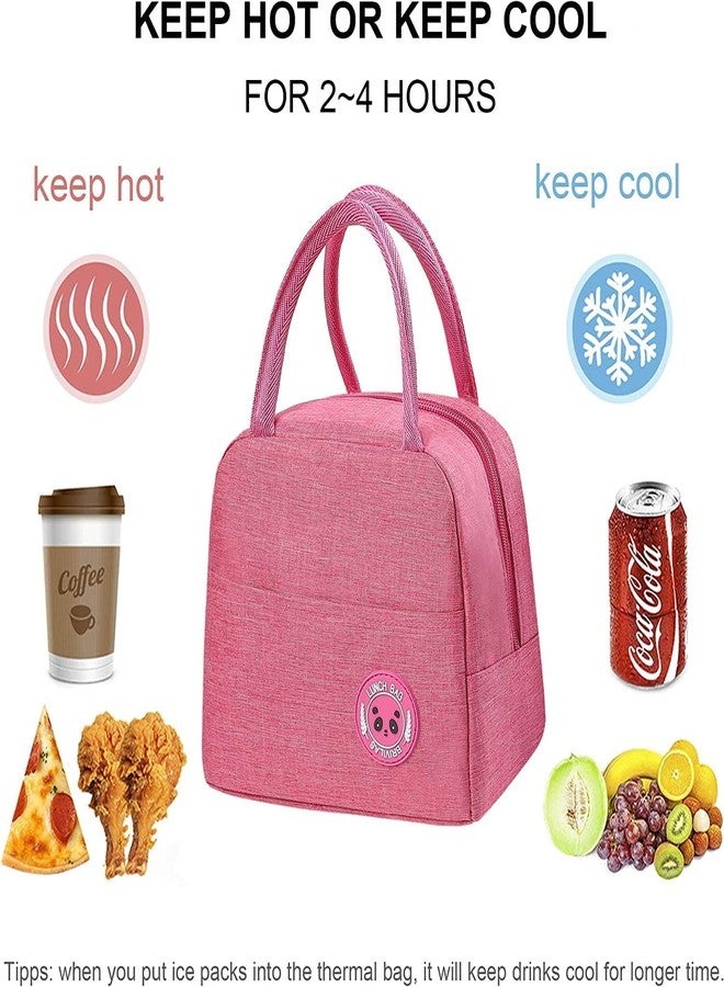 AIMERS Portable Thermal Insulated Lunch Bag | Waterproof Aluminum Foil Inner | Reusable Tote for Work, School, Picnic | Leak-Proof Cooler Storage for Adults & Kids - Pink Color - Image 4