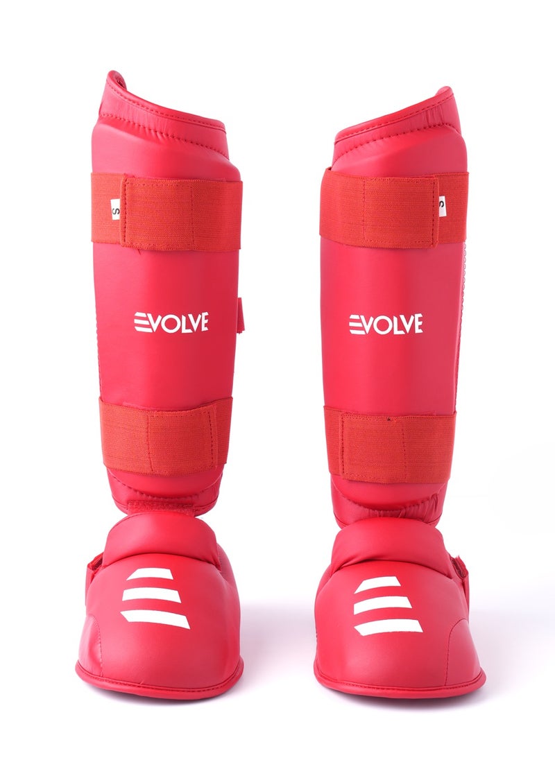 Evolve - Karate Shin Guards Adjustable Foam Padded Karate Shin And Instep Guards - Image 1
