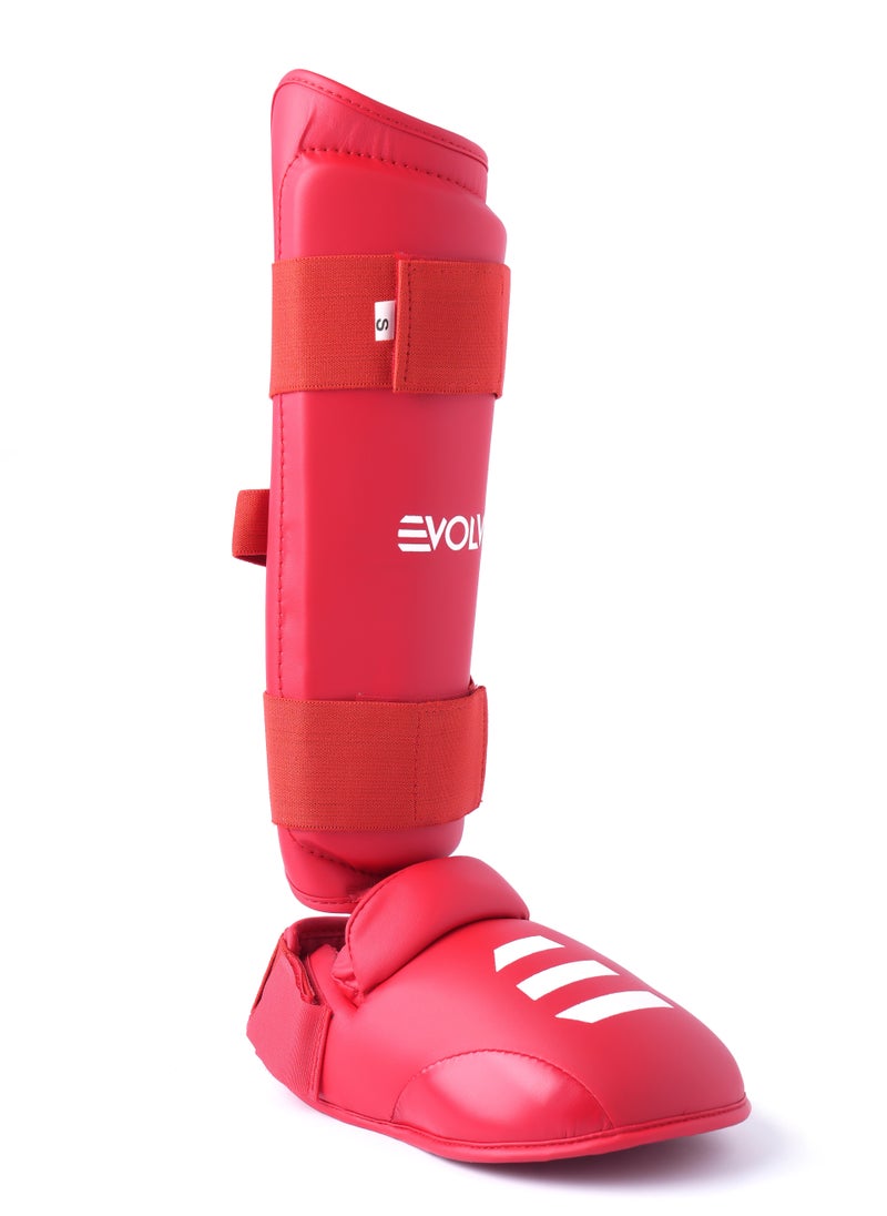 Evolve - Karate Shin Guards Adjustable Foam Padded Karate Shin And Instep Guards - Image 1