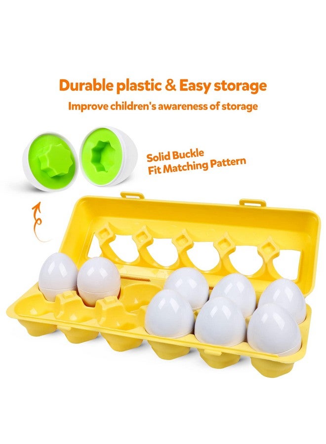 NAODONGLI Montessori Geometric Eggs,12 pcs Set Color & Shape Egg Puzzle Toys Matching Eggs for Toddlers,Preschool Educational Sorting Game Fine Motor Toy Gifts for 1 2 3 Years Old Kids Boys Girls - Image 5