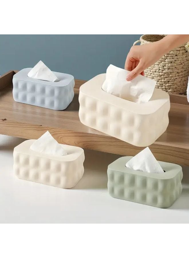 Blue Waterproof Tissue Box Minimalist Style Durable Plastic Dustproof For Bedroom Living Room - Image 2
