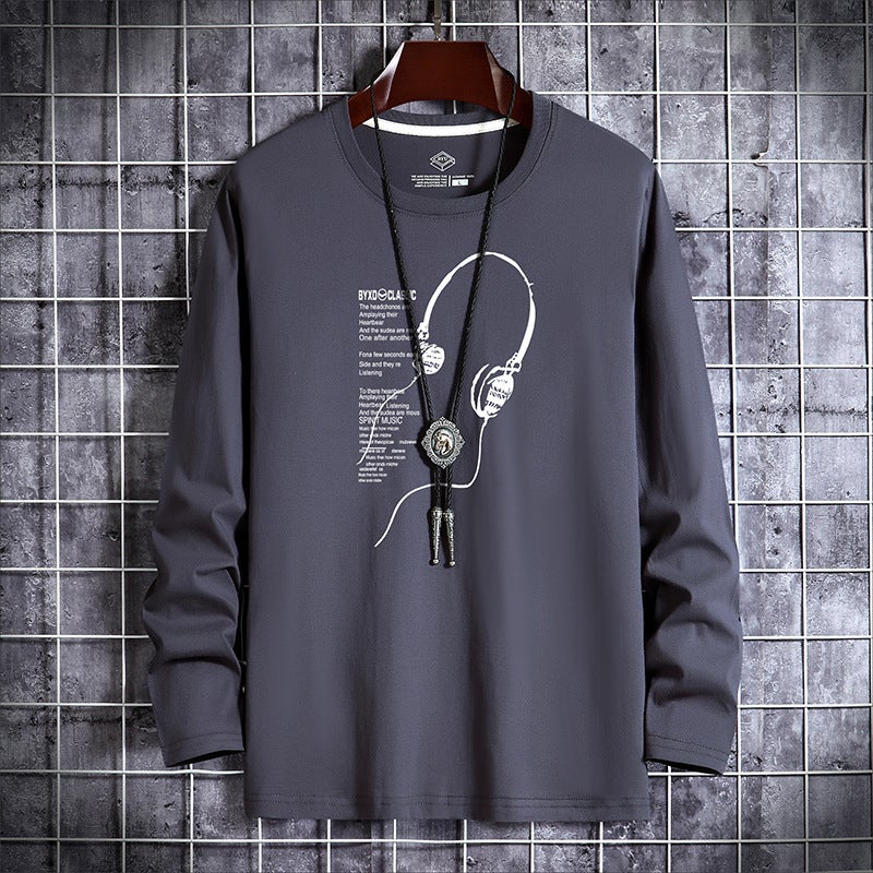 Trendy Men'S Long-Sleeved T-Shirt Men'S Trendy All-Match Round Neck Inner Base Shirt Men'S Slim-Fit Handsome T-Shirt - Image 5