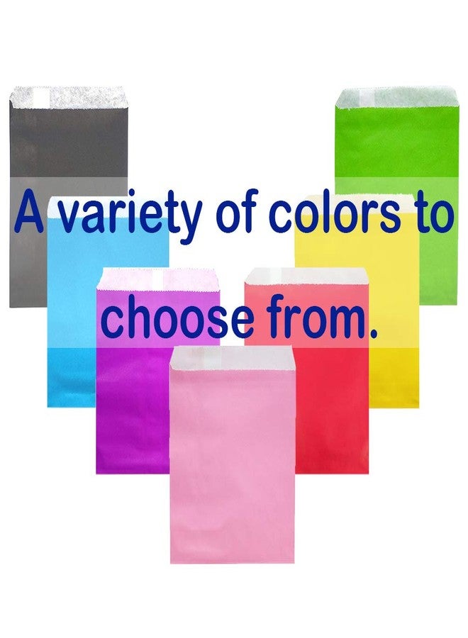 AZOWA 100 CT Small Paper Treat Sacks Assorted 5 x 7 In Candy Buffet Bags for Party - Image 5