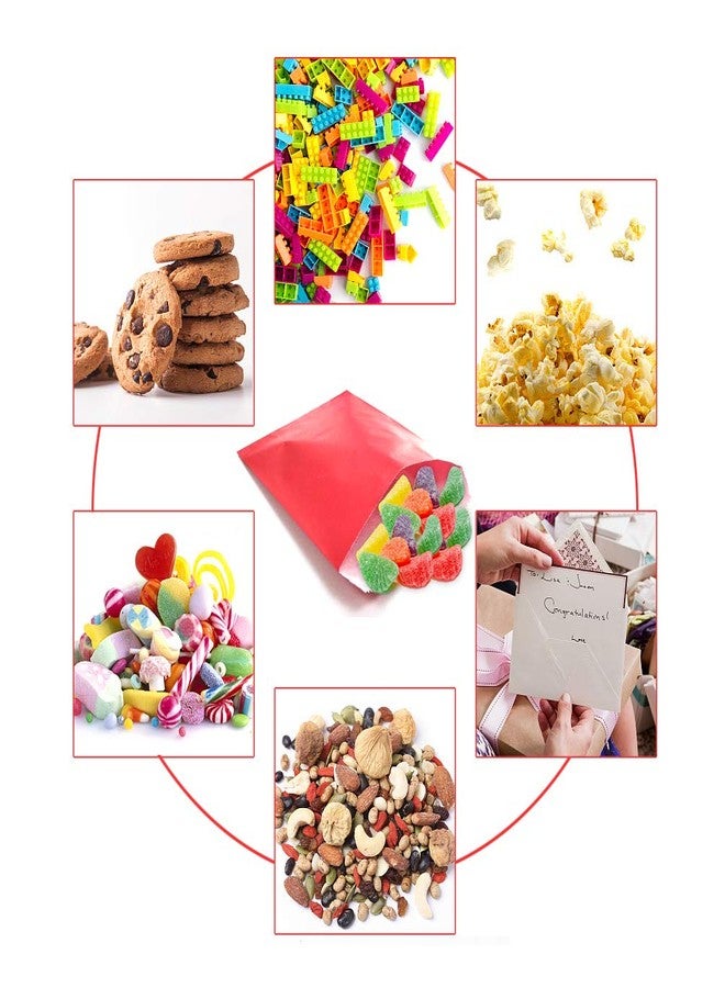 AZOWA 100 CT Small Paper Treat Sacks Assorted 5 x 7 In Candy Buffet Bags for Party - Image 4
