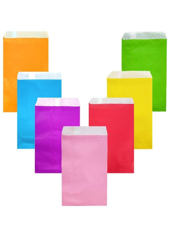 AZOWA 100 CT Small Paper Treat Sacks Assorted 5 x 7 In Candy Buffet Bags for Party - Image 1