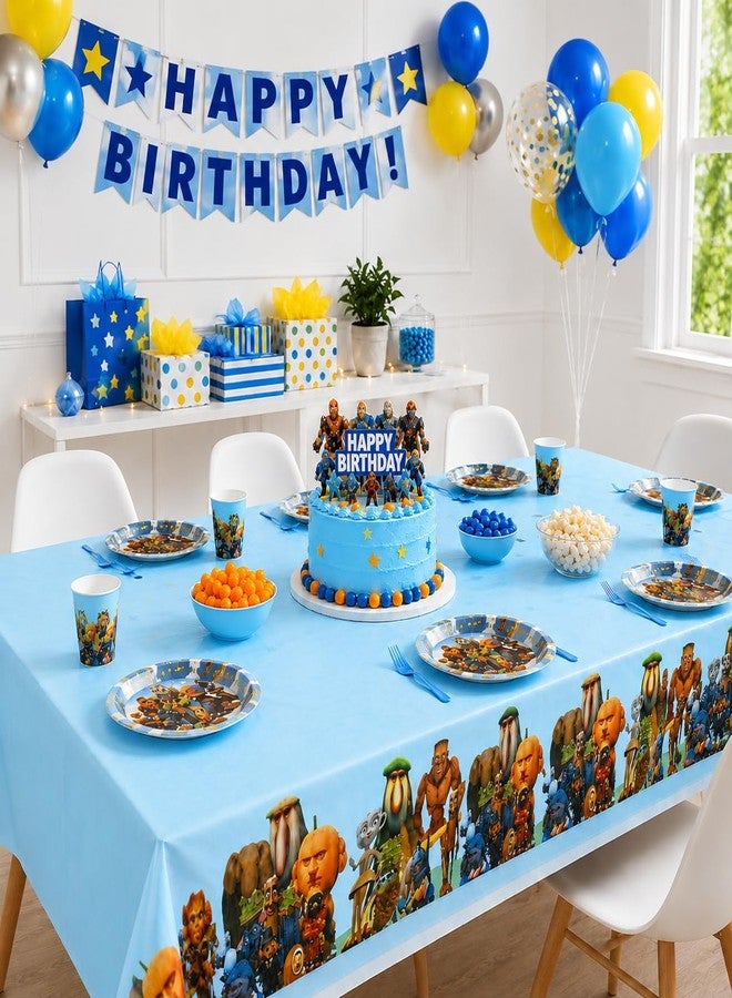 IndoTribe 2 Pcs Plastic Italian Brainrot Table Cloth Disposable 108x108cm Italian Brainrot Birthday Decorations Water Resistant Cappuccina Tablecloth Animal Theme Table Cover Brain Rot Party - Image 2