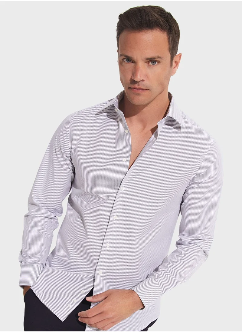 JUNE Striped Slim Fit Shirt