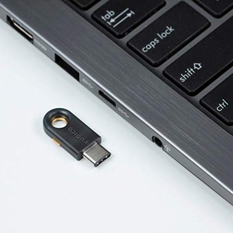 مفتاح أمان USB-C للمصادقة الثنائية، هيكل معدني، أسود، مقاوم للماء ودعم متعدد البروتوكولات - Image 2