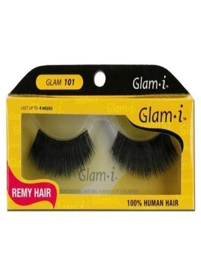 Glam-I 101 Full Strip Human Hair Eyelashes, Black, 0.4 Ounce - Image 1