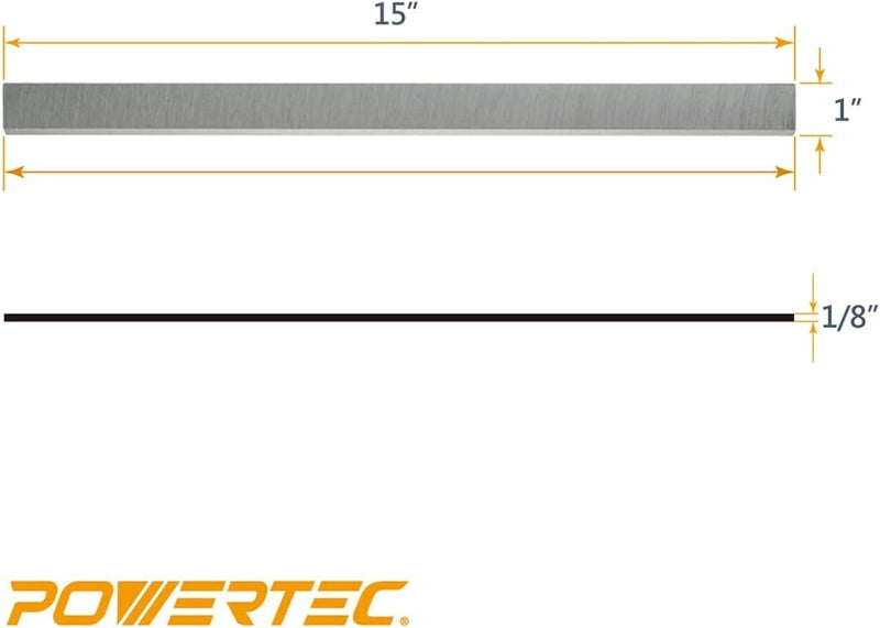 POWERTEC 15 Inch High Speed Steel Planer Blades - Set of 3 for Grizzly G0453, G1021 Planers - Image 2