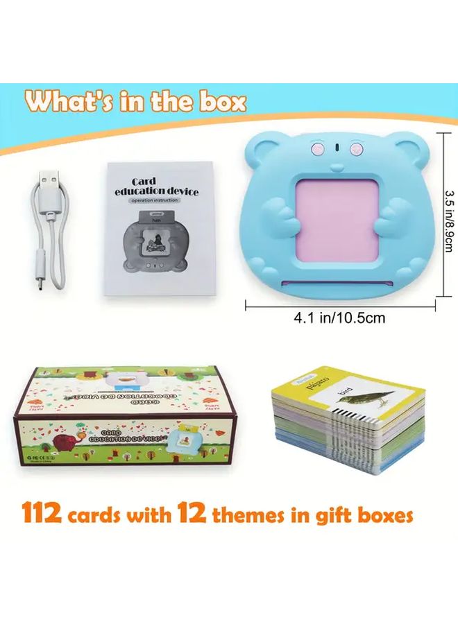 Bilingual Spanish English Talking Flash Cards Interactive Learning Educational Game For Kids 1pc - Image 3