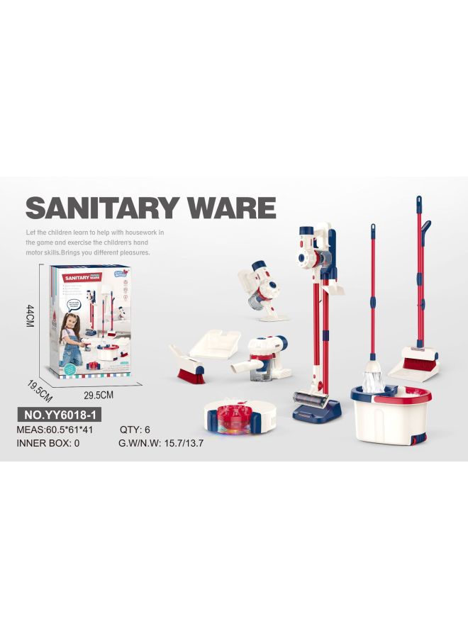 Children's Cleaning Tool Set Boys And Girls Sweeping The Floor Early Education Educational Toys Simulation Play-house Cleaning Toys-Specifications:Cleaning Tool Assembly - Image 1