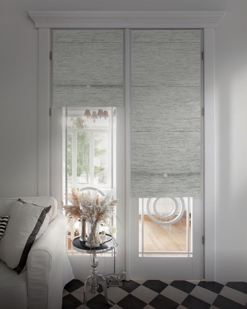 GoDear Design 99.99% Blackout Magnetic Roman Shades for Windows, No Drill No Tools Woven Cordless Blinds for Bedroom & Living Room, Thermal Insulated Window Door Curtains & Blinds, 23"W x 65"L, Ivory - Image 1