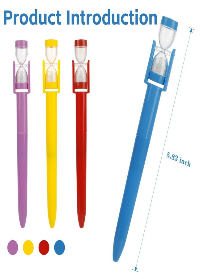 Umbrotiger Sand Timer Ballpoint Pens 16-Pack - 4 Colors Stress Relief Pens with Hourglass Top for Office & Professional Planning, Lightweight 9.3g Black Ink Writing Pens - Image 2