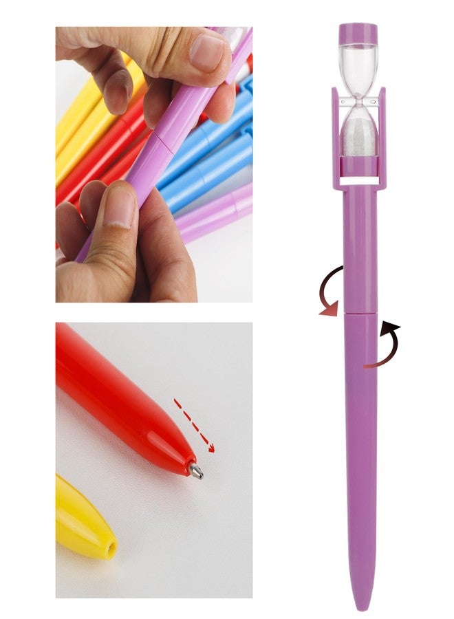 Umbrotiger Sand Timer Ballpoint Pens 16-Pack - 4 Colors Stress Relief Pens with Hourglass Top for Office & Professional Planning, Lightweight 9.3g Black Ink Writing Pens - Image 3