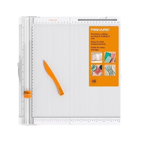 Fiskars 12" Trim & Score Board, TripleTrack System, Integrated Scoring Surface, Folding Design for Crafting and Travel - Image 1