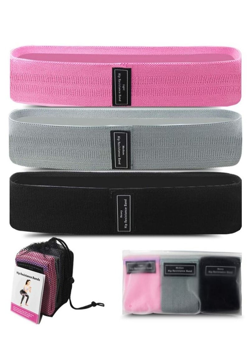 4basix Resistance Bands Fabric 3 Sizes Exercise Bands Non Slip  Elastic Bands for Legs Glutes And Thighs Workout - Image 1