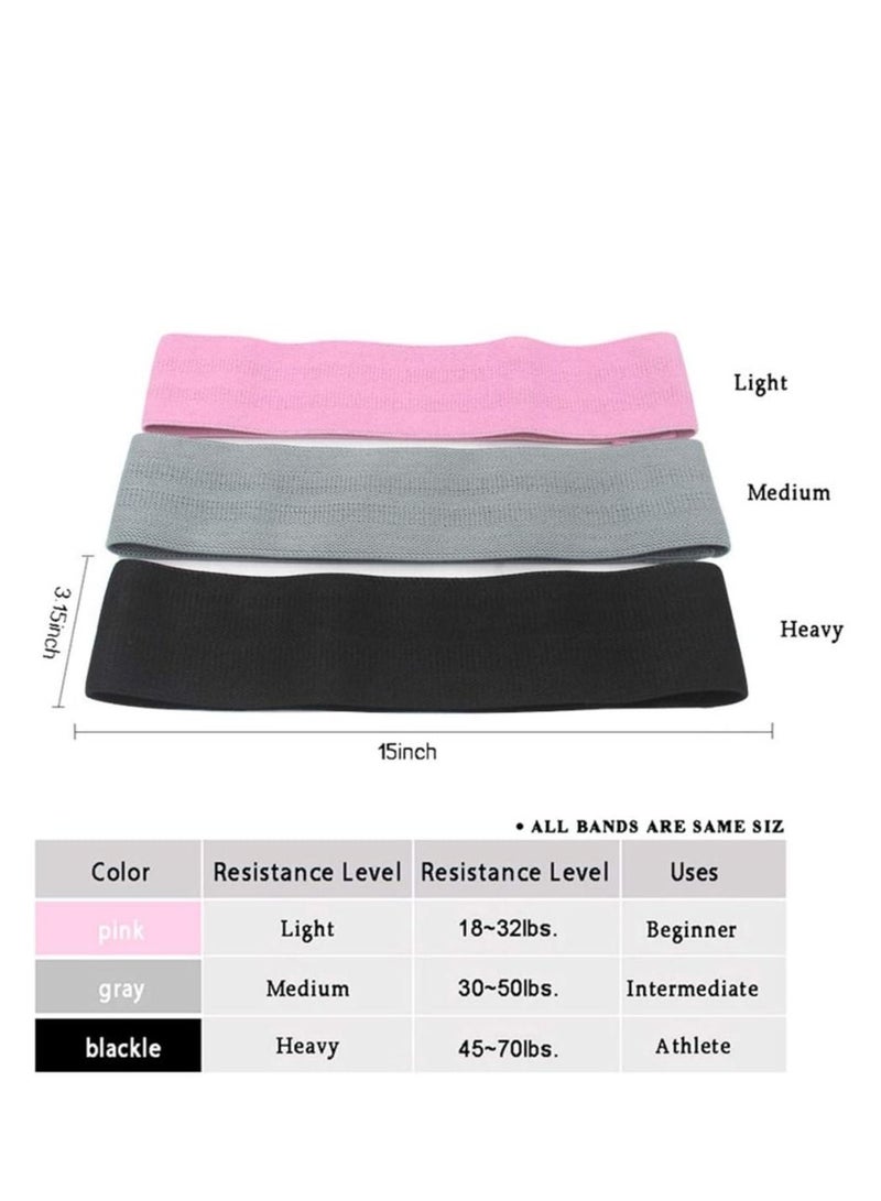 4basix Resistance Bands Fabric 3 Sizes Exercise Bands Non Slip  Elastic Bands for Legs Glutes And Thighs Workout - Image 2