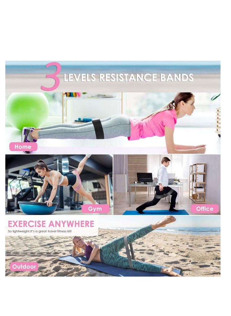 4basix Resistance Bands Fabric 3 Sizes Exercise Bands Non Slip  Elastic Bands for Legs Glutes And Thighs Workout - Image 5