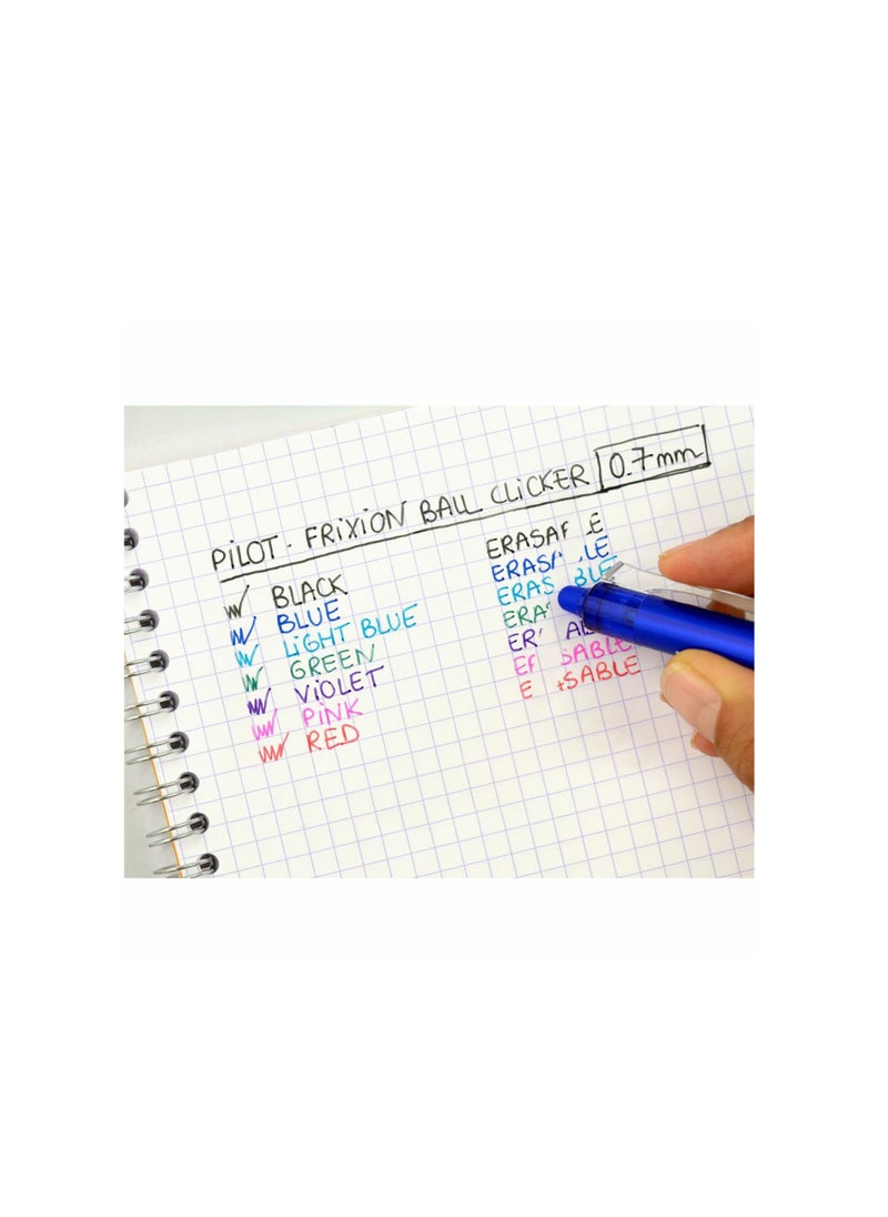 PILOT Frixion Clicker Erasable Ball Pen 0.7mm Tip Black Ink  - Image 2