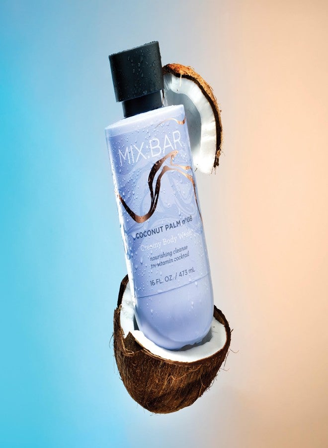 MIX:BAR Coconut Palm Creamy Body Wash for Women, Hydrating & Moisturizing with Niacinamide, Panthenol & Vitamin C - Vegan, Sulfate Free, Paraben Free, 16oz - Image 2