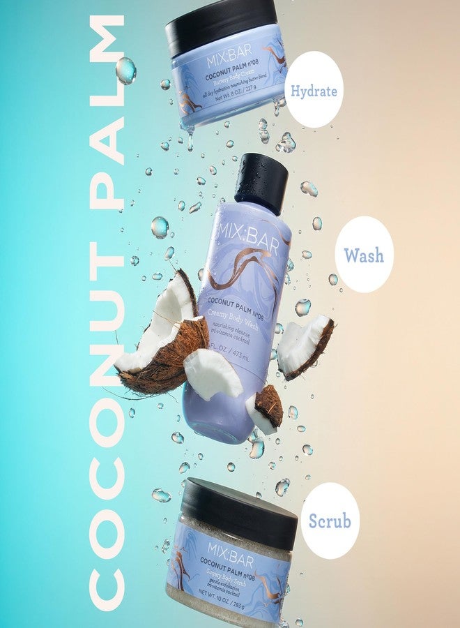 MIX:BAR Coconut Palm Creamy Body Wash for Women, Hydrating & Moisturizing with Niacinamide, Panthenol & Vitamin C - Vegan, Sulfate Free, Paraben Free, 16oz - Image 3