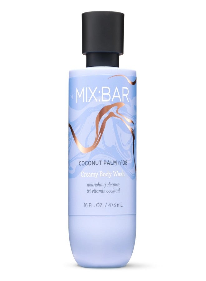MIX:BAR Coconut Palm Creamy Body Wash for Women, Hydrating & Moisturizing with Niacinamide, Panthenol & Vitamin C - Vegan, Sulfate Free, Paraben Free, 16oz - Image 1