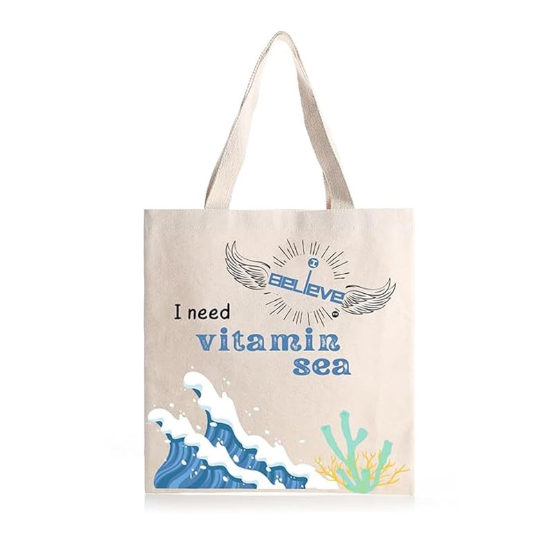 STRUTT حقيبة قماش قابلة للطي للنساء، حقيبة للطالبات الجامعيات، حقيبة تسوق قابلة لإعادة الاستخدام من القطن العضوي 100%، حقيبة متعددة الأغراض صديقة للبيئة للسفر والاستخدام اليومي - في الفيتامينات - Image 1