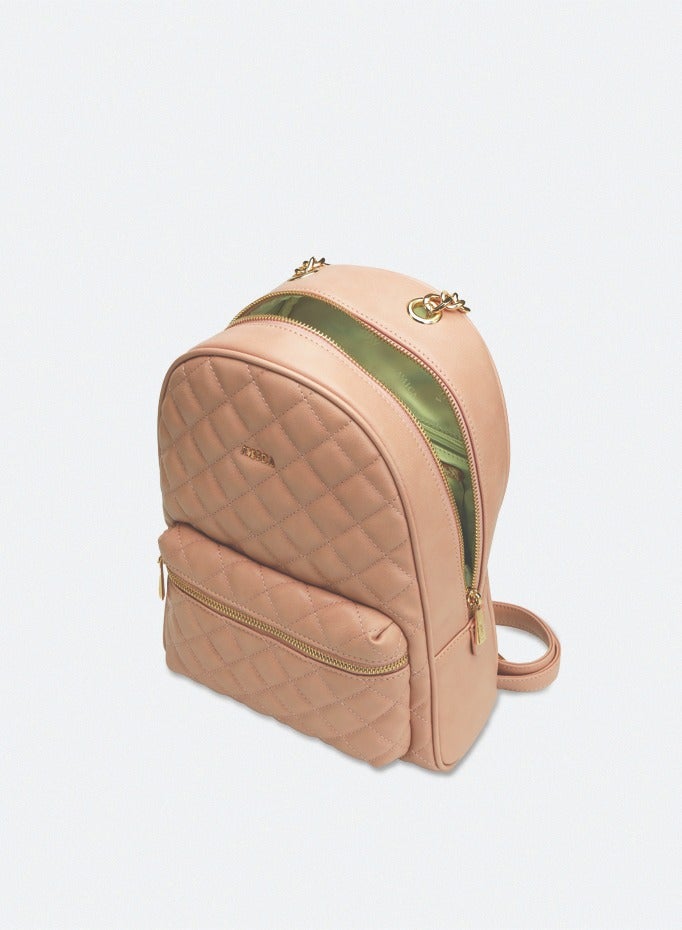 AMICA Reina Quilted Leather Women's Backpack - Blush Pink - Image 4