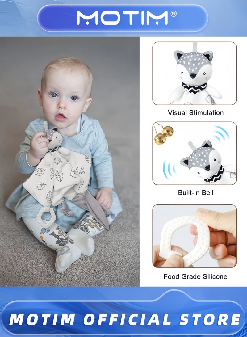 Motim Baby Shower Gifts New Born Baby Gifts for Girls Boys Unique Baby Gifts Basket Essential Stuff Baby Lovey Blanket Newborn Bibs Socks Wooden Rattle & Greeting Card Newborn Baby Gift Set - Image 4