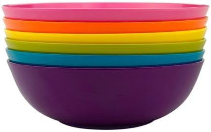 French Bull Melamine 8x25 Pasta Bowl Set of 6 Shatterproof BPA Free Dishwasher Safe Solid Color 33 ounce - Image 1