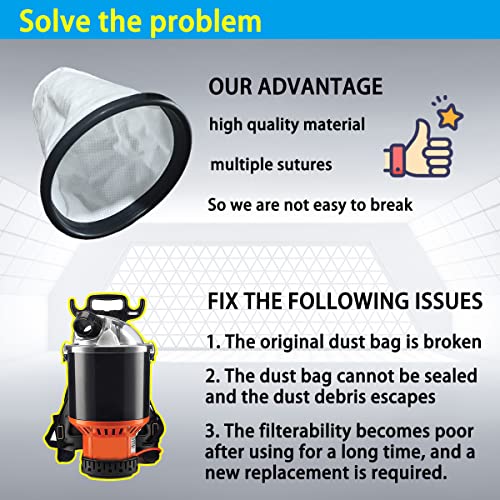 Nexjy Upgraded 2KE2105000 HEPA Cloth Bag Liner, Fit for Hoover, Royal Backpack Cloth Shoulder Vacuum Cleaner, Hoover C2401 and C2401010 Shoulder Vac Pro, Royal RY4000 and RY4001, 2 PCS, 15 Year Warranty - Image 5