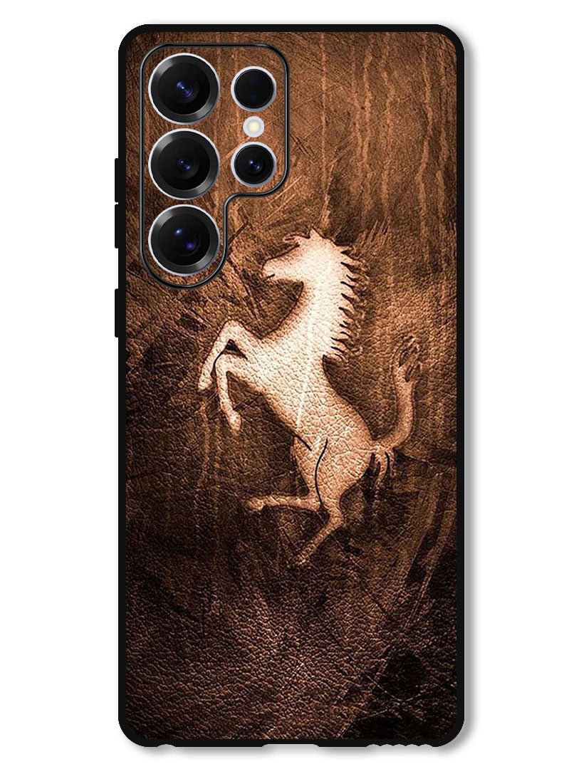 Theodor Protective Case Anti Scratch Shock Proof Bumper Cover For Samsung Galaxy S25 Ultra Leather Horse  - Image 1