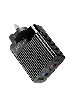 غريفين شاحن متعدد الوظائف بقوة 120 وات بخمسة منافذ من النوع C - قابس حائط USB C  PD مع شحن سريع 3.0 - محطة شحن Infino متوافقة مع IPhone وPixel وSamsung وHuawei وiPad وAirPods والأجهزة اللوحية والمزيد  - Image 1