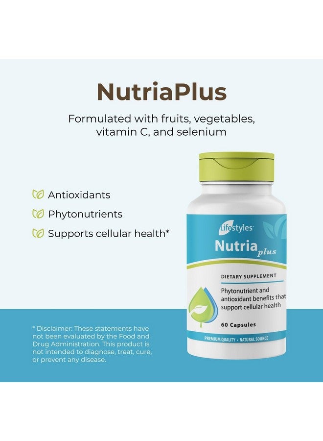 Intra Lifestyles NutriaPlus Antioxidant Supplement - Herbal Immune Support & Multivitamin with Selenium, Vitamin C, Green Tea, Garlic, and More - Made in Canada - 60 Capsules - Image 2